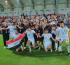 احتفال لاعبي منتخب العراق الأولمبي بالتأهل إلى أولمبياد باريس 2024 (Facebook/IFA) ون ون winwin