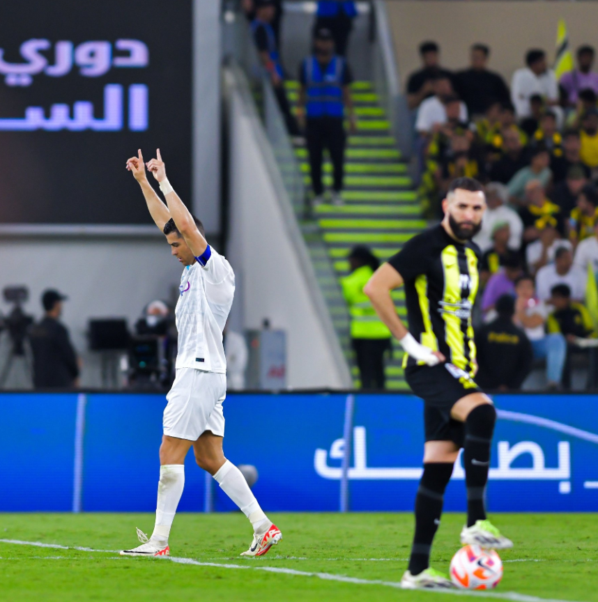 النصر الاتحاد كريستيانو رونالدو كريم بنزيما الدوري السعودي روشن (Twitter/ spl) ون ون winwin