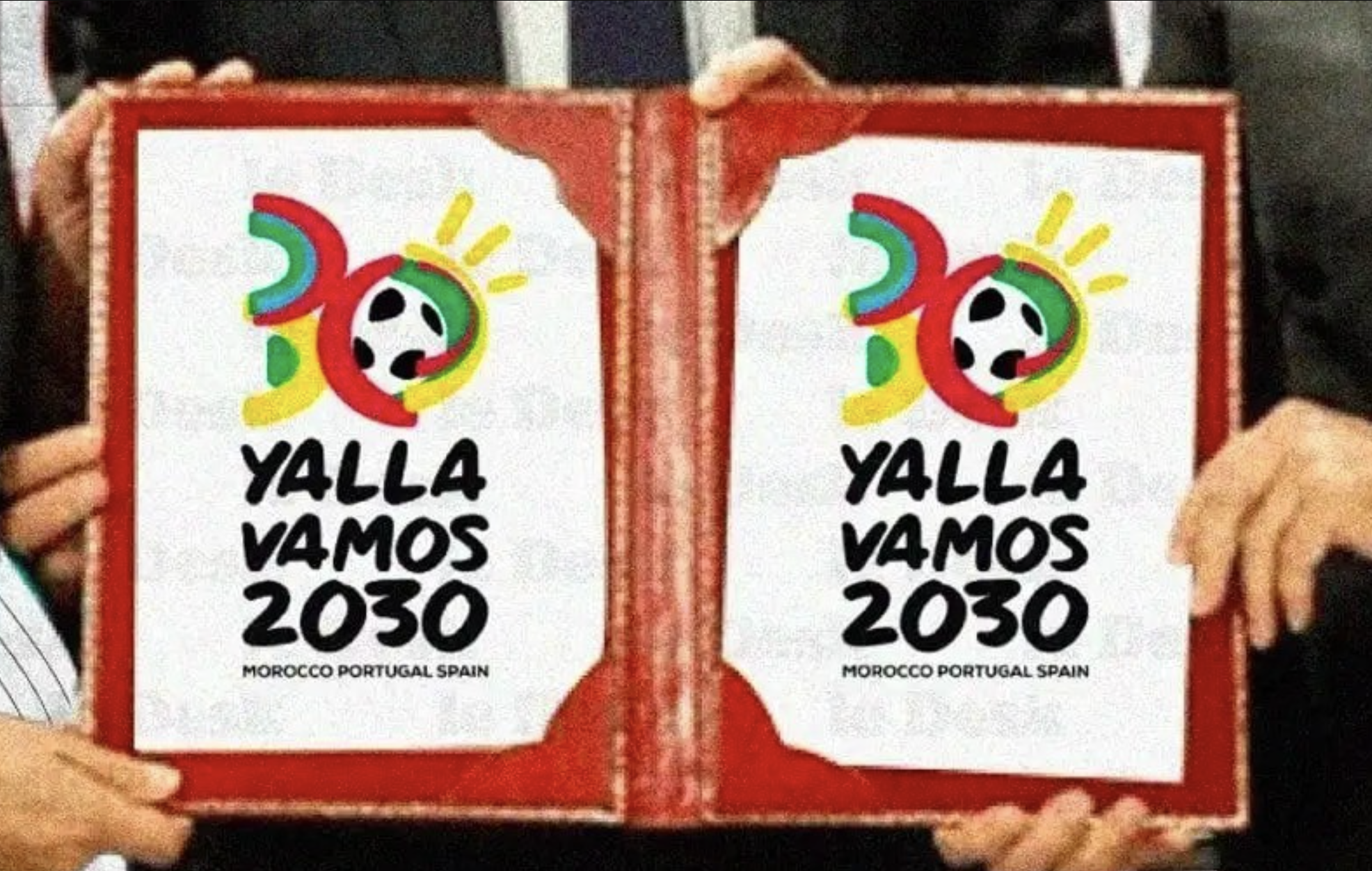 تسريبات شعار كأس العالم 2030 المغرب وإسبانيا والبرتغال (X: Foot maghrbi)