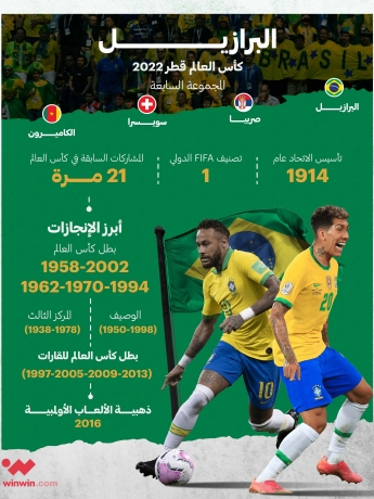 بطاقة تعريفية لمنتخب البرازيل في كأس العالم