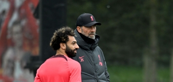 المصري محمد صلاح نجم ليفربول الإنجليزي رفقة مدربه يورغن كلوب (Getty) ون ون winwin