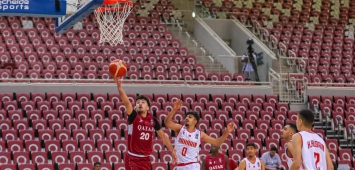 لقطة لمباراة منتخب قطر لكرة السلة تحت 16 عاما(Twitter/qatarbf)
