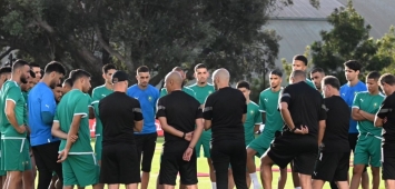 من تدريبات منتخب المغرب استعدادا لمباراتي ليبيريا وبوركينا فاسو (x/EnMaroc)