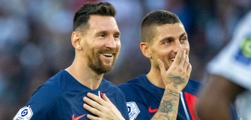 ماركو فيراتي وليونيل ميسي (Getty) باريس سان جيرمان Marco Verratti and Lionel Messi وين وين winwin 