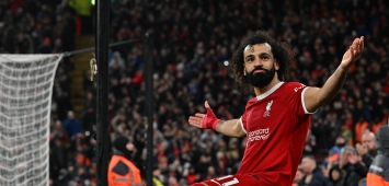 احتفال محمد صلاح لاعب ليفربول بهدفه في شباك نيوكاسل يونايتد (X/@LFC_Arabic)