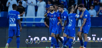 احتفال لاعبي الهلال بالفوز على التعاون في الدوري السعودي (X/Alhilal_FC) ون ون winwin