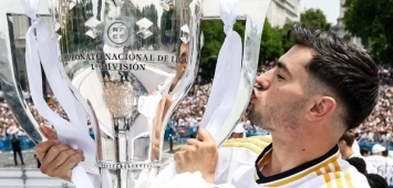 إبراهيم دياز يحتفل بحصد لقب الدوري الإسباني مع ريال مدريد هذا الموسم (X/Brahim) ون ون winwin