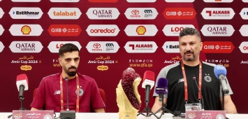 وسام رزق وحسن الهيدوس قبل نهائي كأس أمير قطر 2024 (X/QFA) ون ون winwin