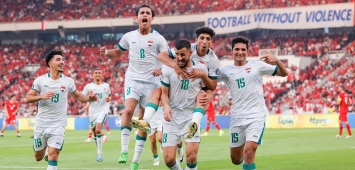  لاعبو العراق بهدف أيمن حسين في مرمى إندونيسيا في تصفيات كأس العالم 2026 بأمريكا وكندا والمكسيك