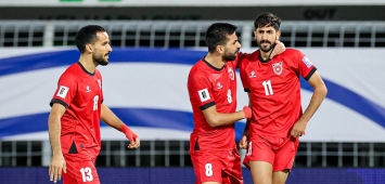 لاعبو منتخب الأردن أمام منتخب فلسطين (X/JordanFA)