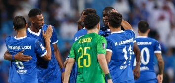 احتفال لاعبي الهلال بالفوز على الشرطرة العراقي