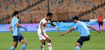 جانب من مباراة سابقة بين الزمالك وبيراميدز في الدوري المصري