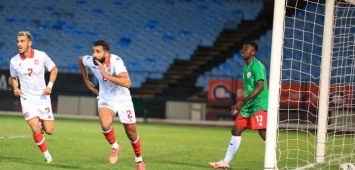 احتفال علي العابدي بهدف فوز منتخب تونس على مدغشقر