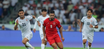 علي علوان لاعب منتخب الأردن خلال مواجهة العراق