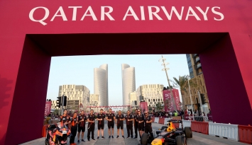 من حفل الإعلان الرسمي للشراكة بين فورمولا1 والخطوط الجوية القطرية (Twitter/@qatarairways)