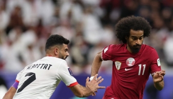 من مباراة قطر وفلسطين (Getty)