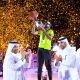 معتز برشم لحظة تتويجه ببطولة تحدي الجاذبية للوثب العالي (X/@qatarathletics) ون ون winwin