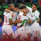 لاعبو منتخب المغرب يحتفلون بهدف في شباك الغابون